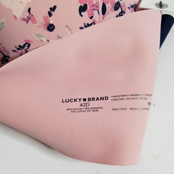 NWT Lucky Brand 2 Pack Full Figure Bras 42D Pink Floral Blue - Picture 7 of 8